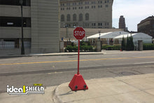 Load image into Gallery viewer, Red Pyramid Sign Base with Wheels