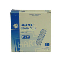 Load image into Gallery viewer, Elastic Blue Strip Bandages 1″ x 3″ – 100/box