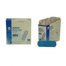 Load image into Gallery viewer, Elastic Blue Strip Bandages 1″ x 3″ – 100/box