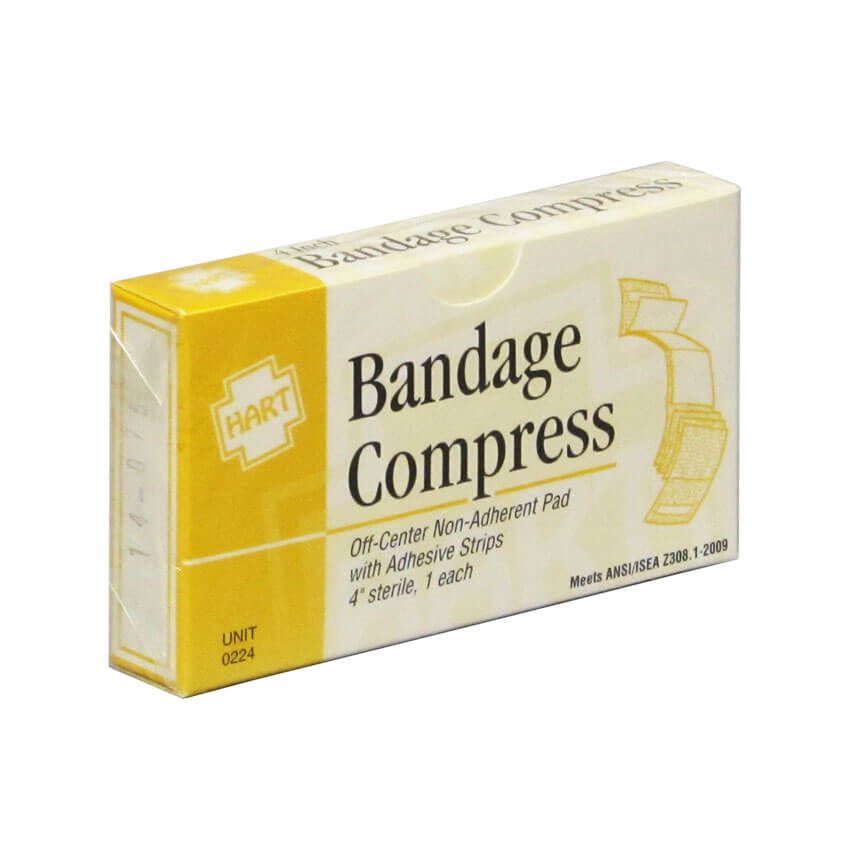 4” Bandage Compress With Tape – 1/unit box