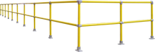 Load image into Gallery viewer, Steel pipe handrail with yellow HDPE plastic sleeve
