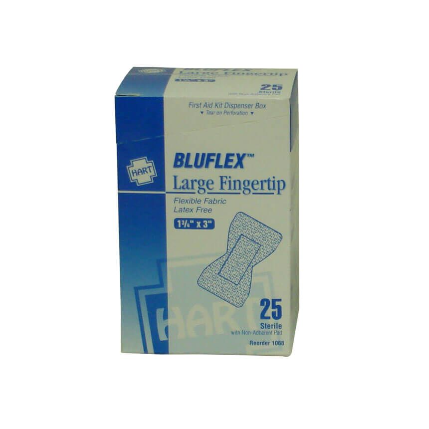BluFlex Large Fingertip Bandages 1-3/4 x 3″ – 25/box – Frontline