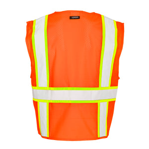 Reflective Safety Vest - Solid Front Mesh Back